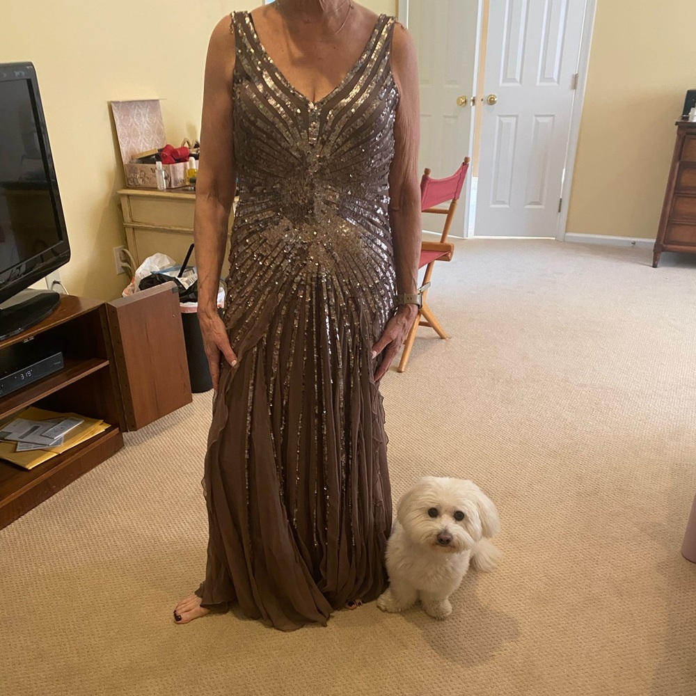 Taupe sequined gown